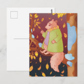 秋のリス ポストカード (正面/裏面)