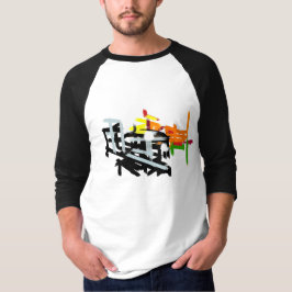 秋のリス ワンポイント パッチ 楽しい Tシャツ