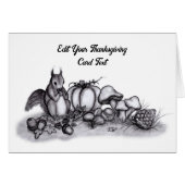 秋のリス、幸せな感謝祭！ (正面横)