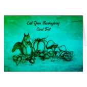 秋のリス、幸せな感謝祭！ (正面横)