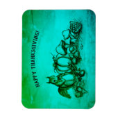 秋のリス、幸せな感謝祭！ マグネット (縦)