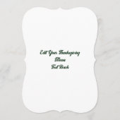 秋のリス、幸せな感謝祭！ メニュー (裏面)