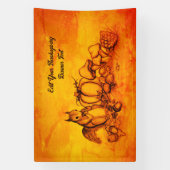 秋のリス、幸せな感謝祭！ 横断幕 (縦)