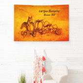 秋のリス、幸せな感謝祭！ 横断幕 (インサイチュ)