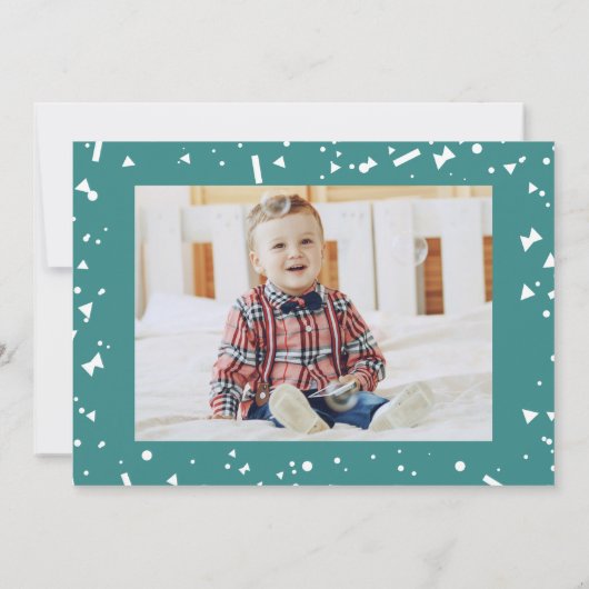 秋のリトルカボチャ男の子1st誕生日の写真 招待状 (裏面)