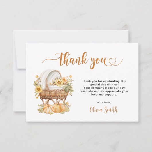秋のリトルカボチャ サンキューカード (正面)