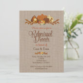 秋のリハーサルの夕食の招待の素朴なカボチャ 招待状 (スタンド正面)