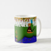 秋のリバー・ウルフ湖でオリバー・ザ・オッター コーヒーマグカップ (正面右)