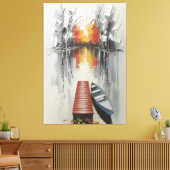 秋のリフレクションドックサイド キャンバスプリント (インサイチュ (リビング))