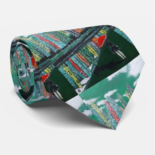 秋のリフレクション絵を描ズバイアルフレッドキツネ ネクタイ (ロール)