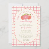 秋のリンゴかわいいピお洒落ンクモダンク 招待状 (正面)