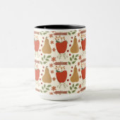 秋のリンゴと梨素朴 マグカップ (中央)