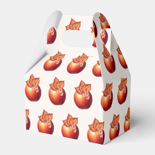 秋のリンゴのブライダルシャワー フェイバーボックス (正面サイド)