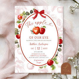 秋のリンゴのベイビーシャワー 招待状