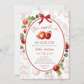 秋のリンゴのベイビーシャワー 招待状 (正面)