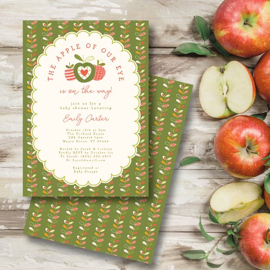 秋のリンゴの目お洒落男女兼用 招待状