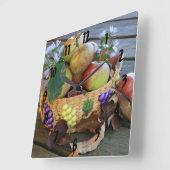 秋のリンゴ収穫の静物詩 スクエア壁時計 (傾斜)