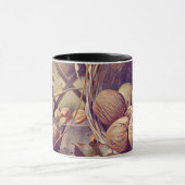 秋のリンゴ果実水色ヴィンテージ マグカップ (中央)