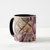 秋のリンゴ果実水色ヴィンテージ マグカップ (正面左)