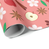 秋のリンゴ秋シナモンシームレス感謝祭 ラッピングペーパー (ロールコーナー)