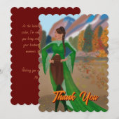 秋のリーガル黒人女性 | サンキューカード (正面/裏面)