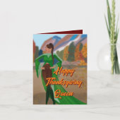 秋のリーガル黒人女性 | 感謝祭カード カード (正面)