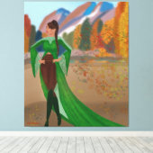 秋のリーガル | 美しい黒人女性 キャンバスプリント (インサイチュ (ウッドフロア))