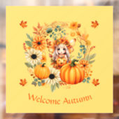 秋のリースの可愛いカボチャの妖精 ウィンドウサイン (シート2)