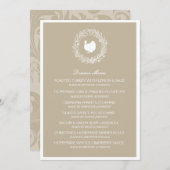 秋のリースの感謝祭の夕食メニューカード メニュー (正面/裏面)