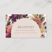 秋のリースアーチピンク結婚クのレジストリ エンクロージャーカード (正面)