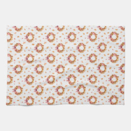 秋のリースキッチンタオル – 感謝祭秋デ キッチンタオル