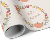 秋のリースラッピング紙 ラッピングペーパー (ロールコーナー)