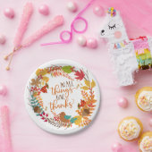 秋のリース与え感謝してい2 ペーパープレート (パーティー)