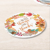 秋のリース与え感謝してい ラウンドペーパーコースター (アングル)