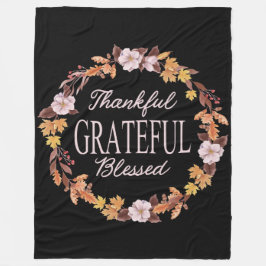 秋のリース感謝感謝賛美 フリースブランケット