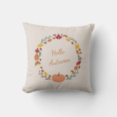秋のリース枕 クッション (正面)