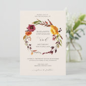秋のリース結婚式招待状 招待状 (スタンド正面)