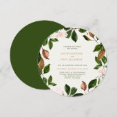 秋のリース(かわいらしピンク) 招待状 (正面/裏面)