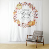 秋のリース パンプキン 秋のブライダルシャワー 背景 タペストリー (インサイチュ)