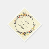 秋のリース |モダン結婚のカスタム数 スタンダードカクテルナプキン (角)