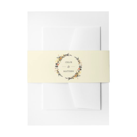 秋のリース |モダン結婚のカスタム数 招待状ベリーバンド (正面例)