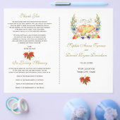 秋のリース 感謝祭 結婚式プログラム (シングル)