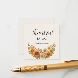 秋のリース-秋フローラ感謝祭 エンクロージャーカード