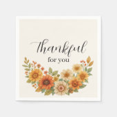 秋のリース-秋フローラ感謝祭 スタンダードカクテルナプキン (正面)