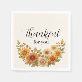 秋のリース-秋フローラ感謝祭 スタンダードカクテルナプキン