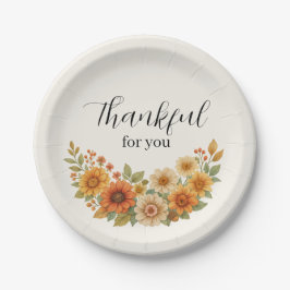 秋のリース-秋フローラ感謝祭 ペーパープレート