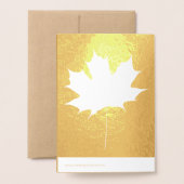 秋のリーフカスタム文字 箔カード (裏面封筒付き)