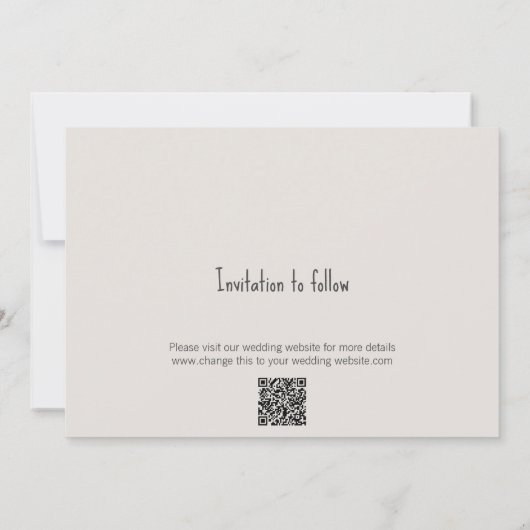 秋のリーフ素朴ウッドフラット日付カードを保存 セーブザデート (裏面)