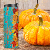 秋のリーフ&カボチャ素朴ン感動的引用文 タンブラー