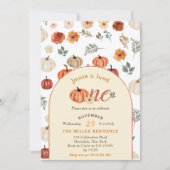 秋のルーラル スイート ワン バースデー パーティー 招待状 (正面)